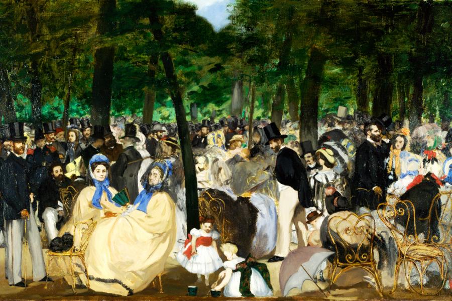 La música en las Tullerías. Manet, 1862