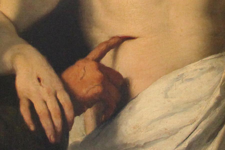 Detalle de 'La incredulidad de Santo Tomás', Bernardo Strozzi, 1620.