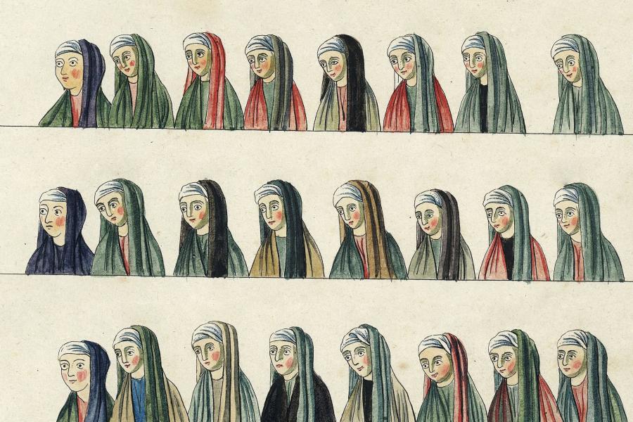 De l'"Hortus deliciarum", d'Herrada de Landsberg. Circa 1180.