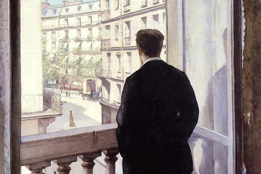 Joven en la ventana, Gustave Caillebotte, 1875