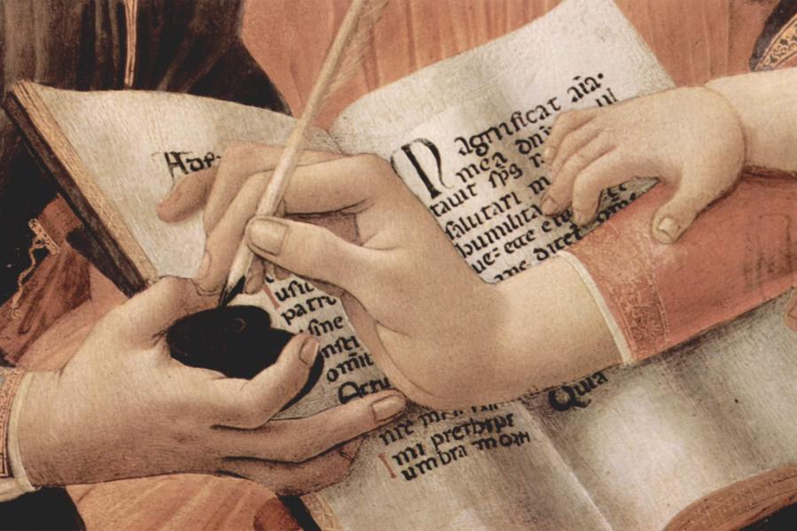 Madonna del Magnificat, detalle. Sandro Botticelli, 1483.