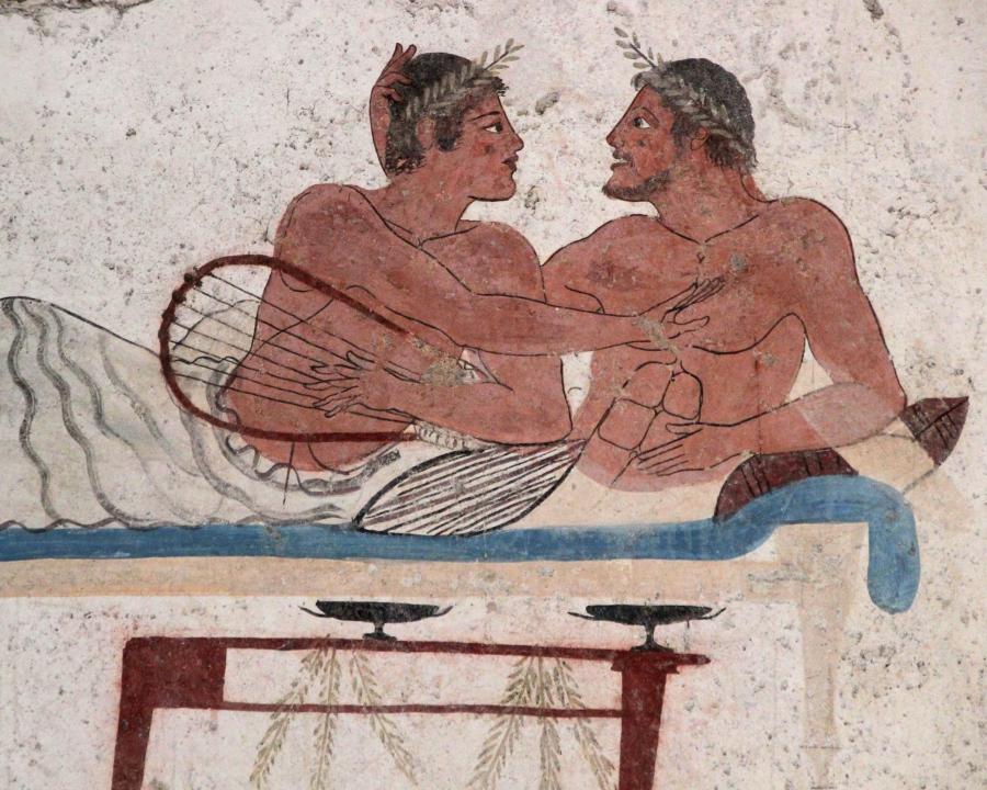 Detall d’un fresc a la colònia grega de Paestum, a Itàlia. 480 aC 