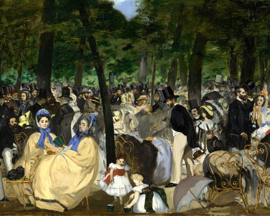 La música en las Tullerías. Manet, 1862