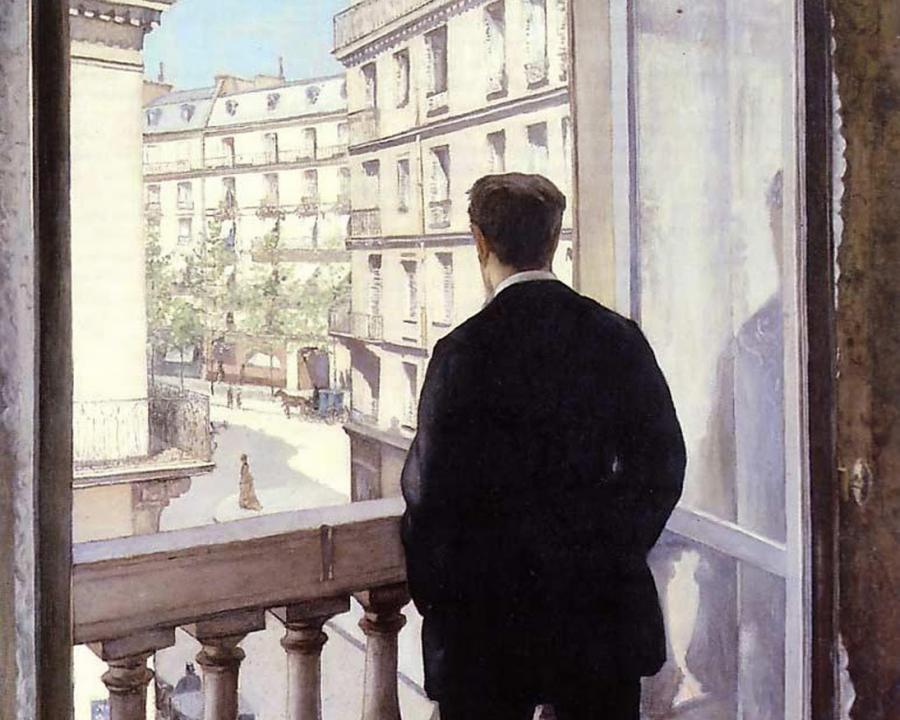 Jove a la finestra, Gustave Caillebotte, 1875