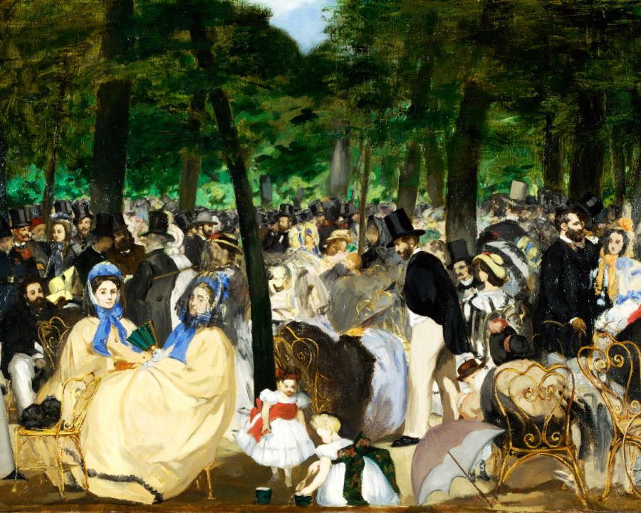 La música en las Tullerías. Manet, 1862